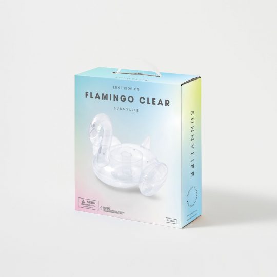 LUXE RIDE-ON FLAMINGO CLEAR