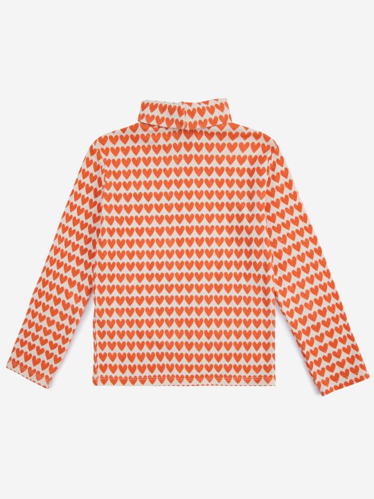 HEARTS ALL OVER TURTLE NECK T-SHIRT