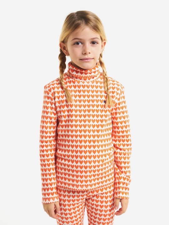 HEARTS ALL OVER TURTLE NECK T-SHIRT