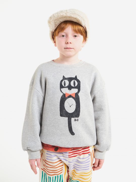 CAT O'CLOCK GREY MELANGE SWEATSHIRT