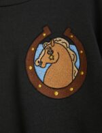 HORSES EMB SWEATPANTS BLACK - Image 3