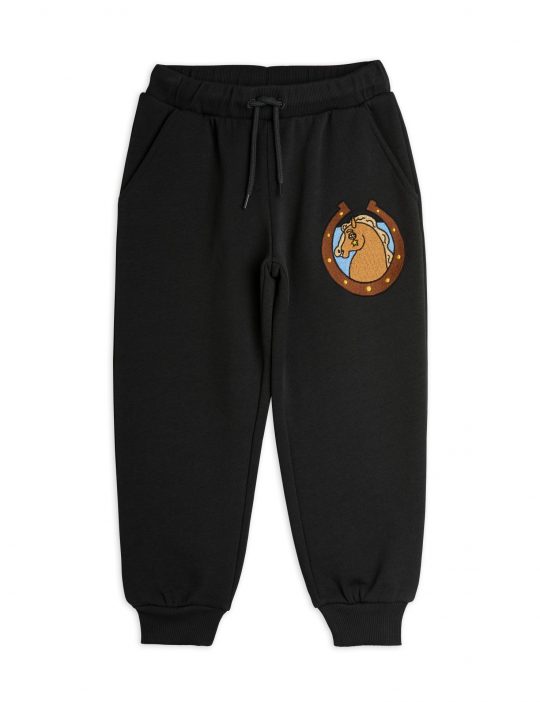 HORSES EMB SWEATPANTS BLACK