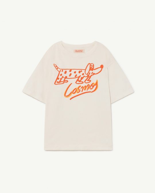 ROOSTER OVERSIZE KIDS+ T-SHIRT WHITE DOG