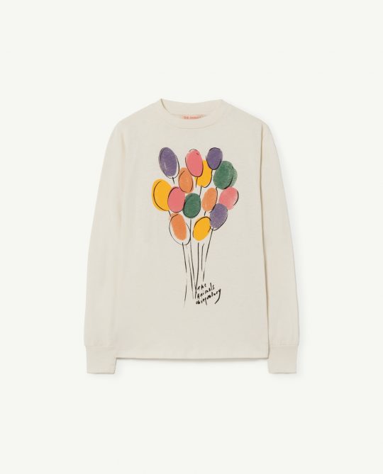 DOG KIDS T-SHIRT WHITE BALLOONS