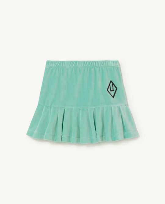 VELVET BIRD KIDS SKIRT TURQUOISE LOGO