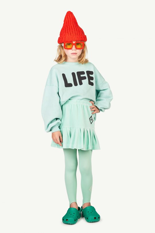 VELVET BIRD KIDS SKIRT TURQUOISE LOGO