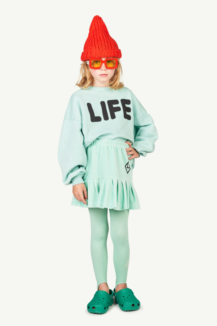 VELVET BIRD KIDS SKIRT TURQUOISE LOGO - Image 2