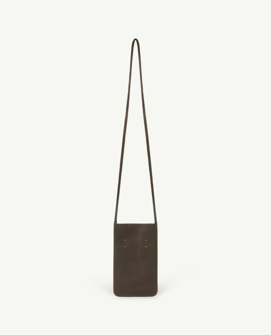 LEATHER BAG DEEP GREEN LOGO
