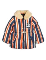 PANDA HOODED PUFFER JACKET NAVY