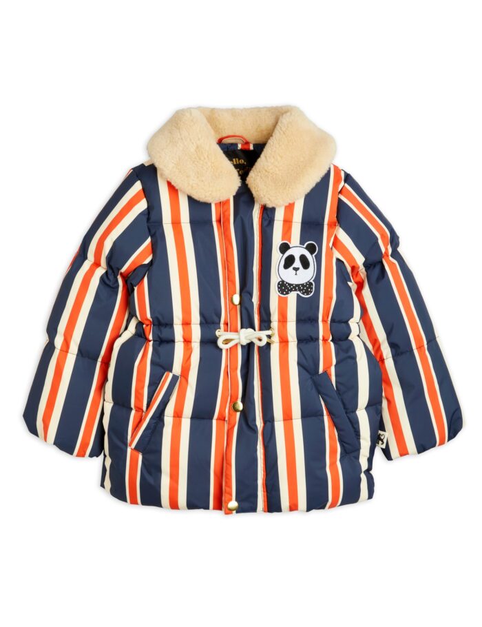 PANDA HOODED PUFFER JACKET NAVY - Image 1