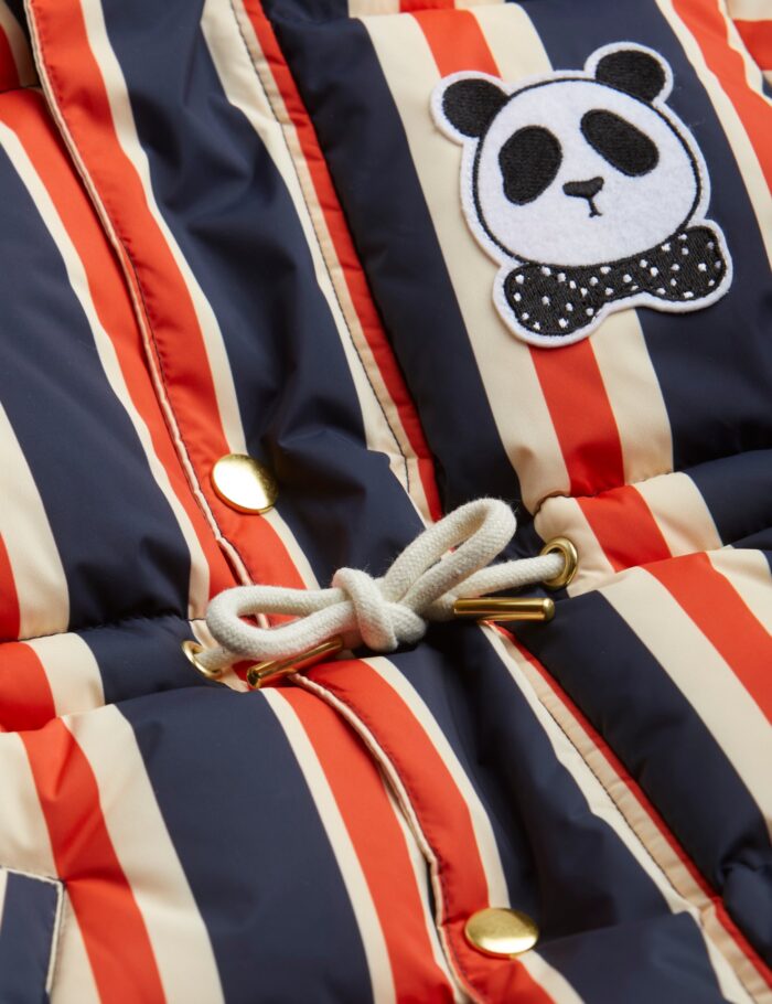 PANDA HOODED PUFFER JACKET NAVY - Image 3
