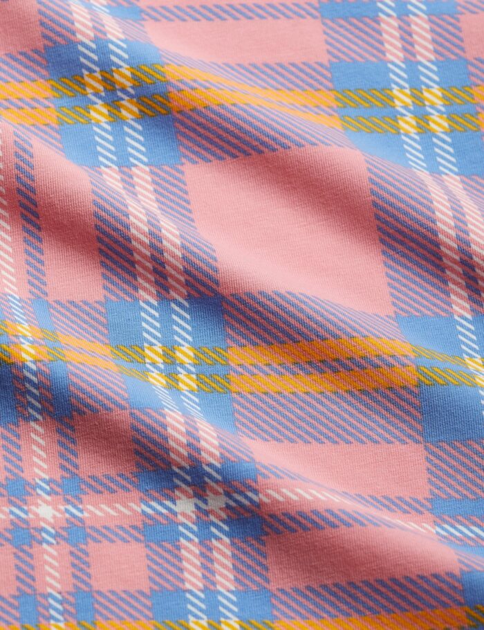 CHECK AOP LS TEE PINK - Image 3