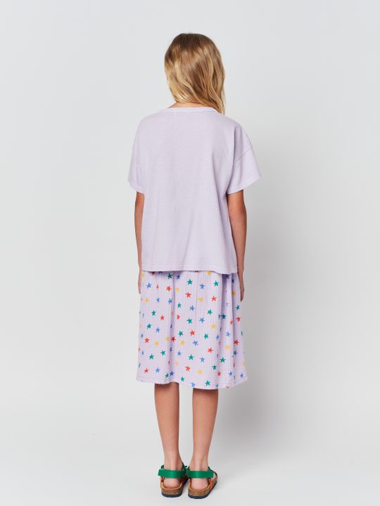 MULTICOLOR STARS ALL OVER WOVEN MIDI SKIRT