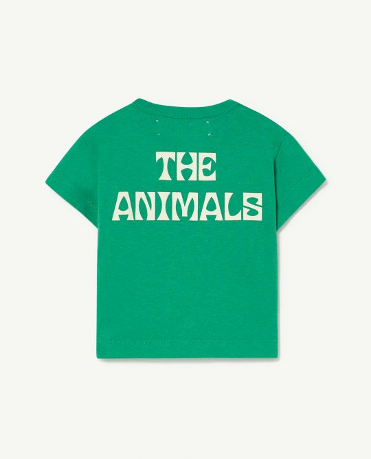 THE ANIMALS GREEN ROOSTER BABY T-SHIRT