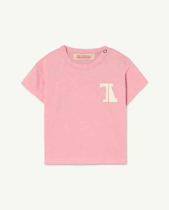 THE ANIMALS PINK ROOSTER BABY T-SHIRT