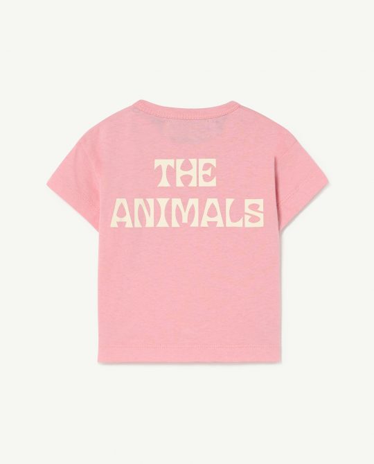 THE ANIMALS PINK ROOSTER BABY T-SHIRT