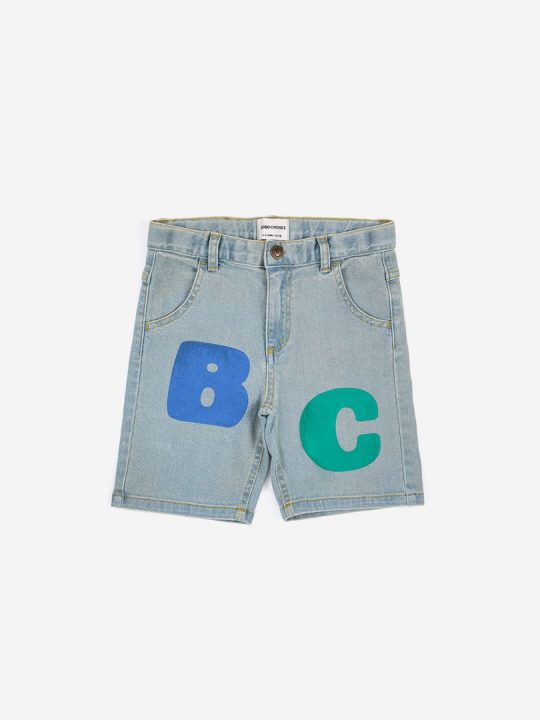 BOBO CHOSES COLOR BLOCK DENIM BERMUDA SHORTS