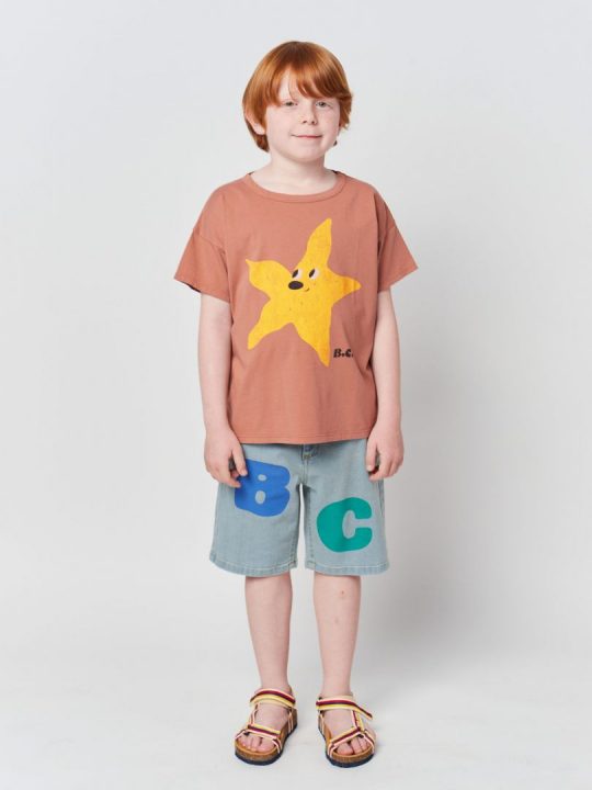BOBO CHOSES COLOR BLOCK DENIM BERMUDA SHORTS