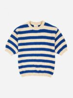 STRIPES SHORT SLEEVE KNITTED SWEATER