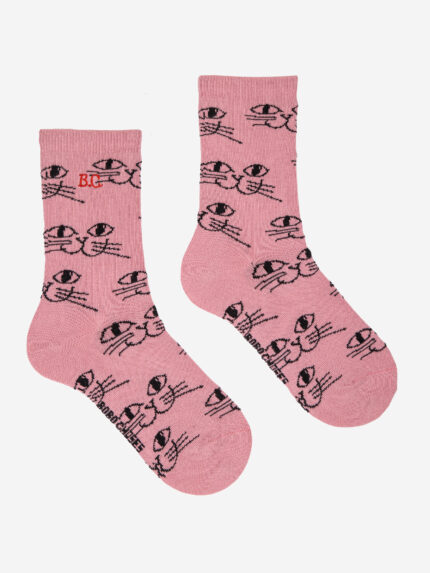 SMILING CAT ALL OVER LONG SOCK