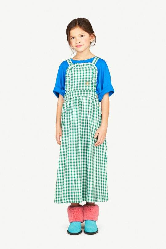 COW OVERALL DRESS GREEN
