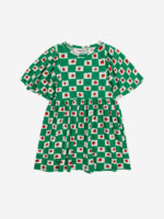 TOMATO ALL OVER RUFFLE SLEEVES DRESS