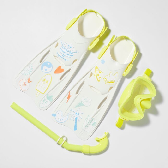 KIDS SNORKEL SET MEDIUM (EU 35-38) THE SEA KIDS YELLOW - Image 2