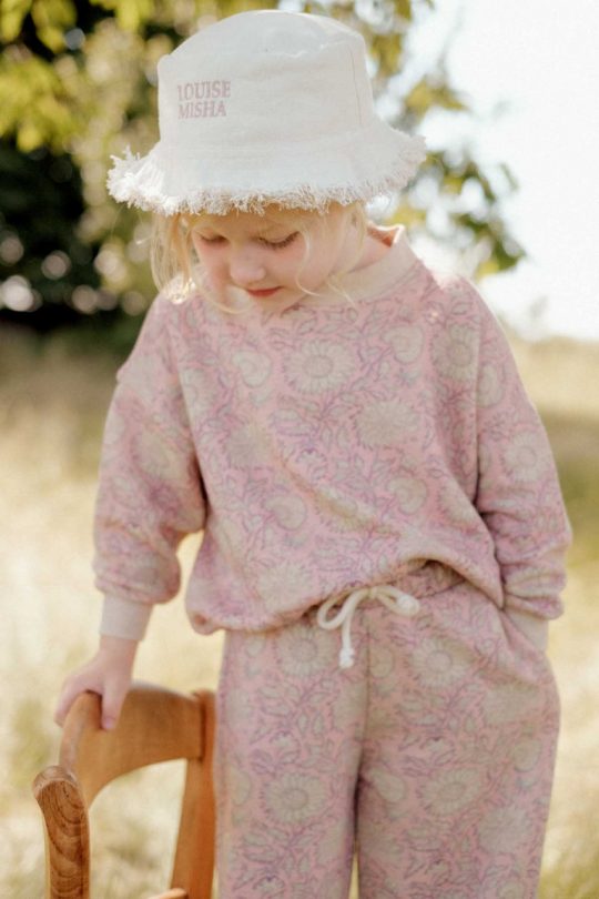 SUN HAT LAJIK PINK DAISY CREAM